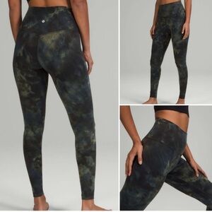 Lululemon Align 25” Black and Green/Gray Diamond-Dye Leggings